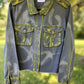 Army green jacket with neon accents.  Size M/L