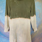 Bleached sweatshirt dress in green and cream.  Size S.