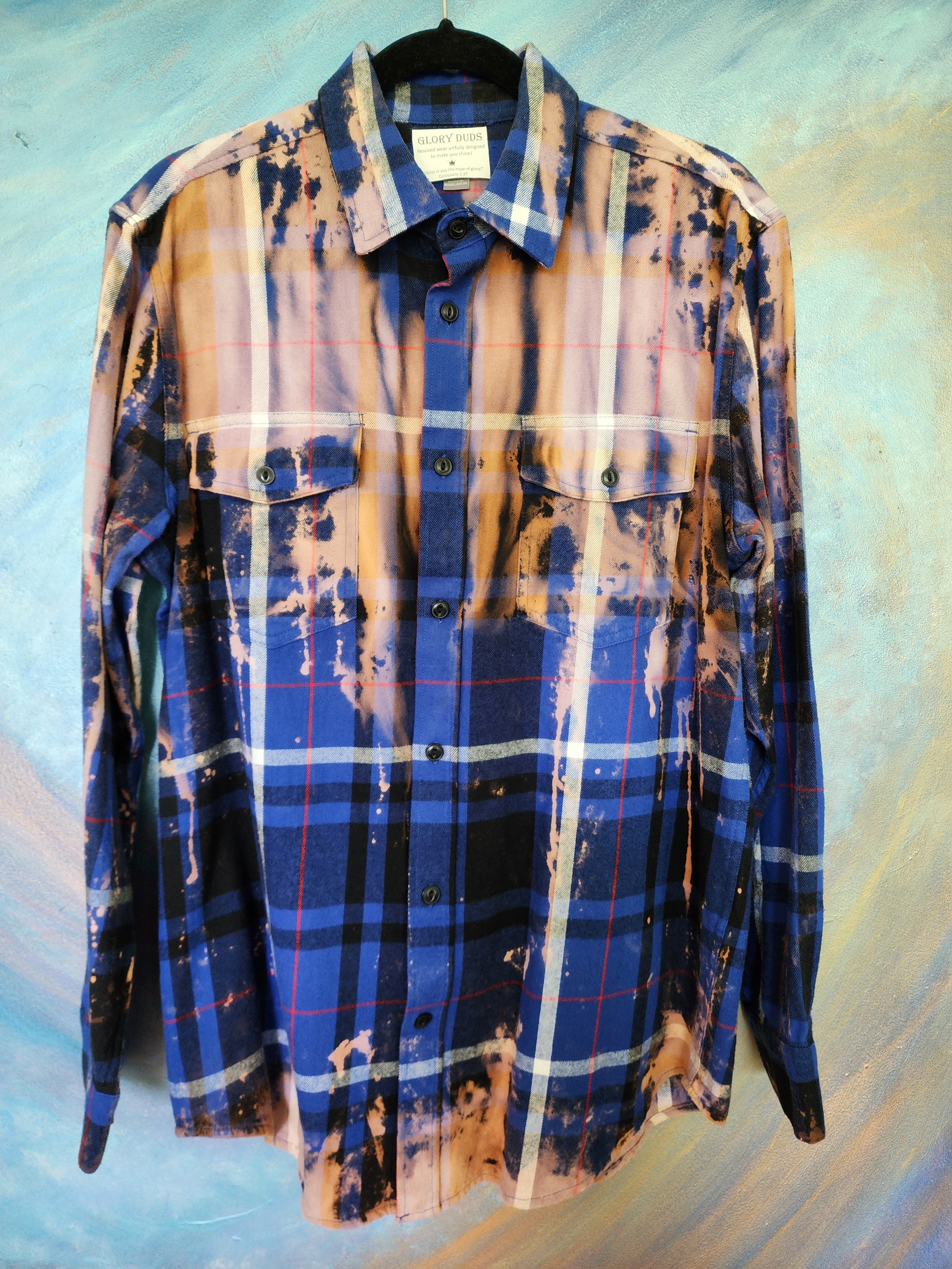 Royal blue 2024 bleached shirt