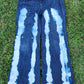 Wide-legged bleached stripe jeans.  Size 10. 32” inseam.