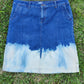 Bottom-bleached denim skirt. 36” waist. Size 12.