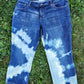 Denim capri with bleaching. Size 14.