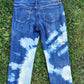 Denim capri with bleaching. Size 14.