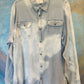 Pale blue denim shirt, bleached.  Unisex. Size XL.