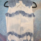 Sleeveless bleached denim button-up shirt.  Size S.