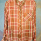 Peach, red and brown ultrasoft shirt.  Size M.