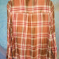 Peach, red and brown ultrasoft shirt.  Size M.