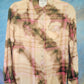 Petite pink and pale yellow bleached flannel shirt.  Size XS.