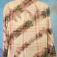 Petite pink and pale yellow bleached flannel shirt.  Size XS.