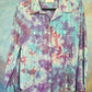 Purple and teal bleached cotton shirt.  Size M.