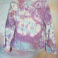 Purple and teal bleached cotton shirt.  Size M.