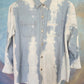 Bleached pale blue denim shirt.   Size S.