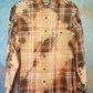 Bleached flannel shirt in autumn colors.   Unisex. Size S