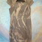 Gray fitted dress, gold bleached accents.  Size M/L.