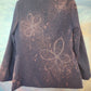 Double-breasted soft purple jacket, bleached flowers.  Size L