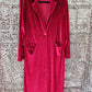 Ruby velvet duster with peace sign. Lg/ XL