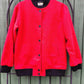 Red leterman jacket with wings.  Size S/M.